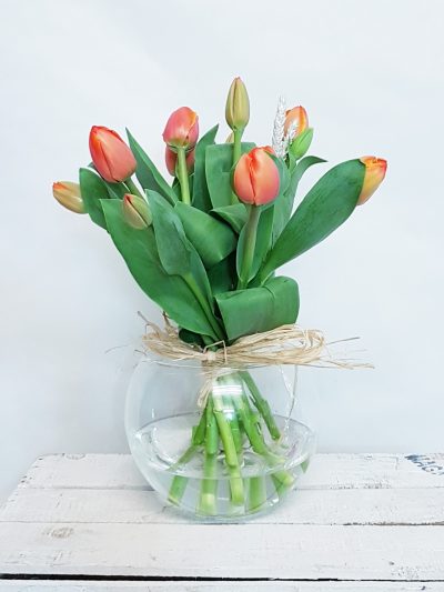 RAMO DE TULIPANES ANARANJADOS